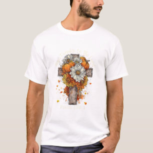 T-shirt T Floral automne Pumpkin automne chrétien Rendez g