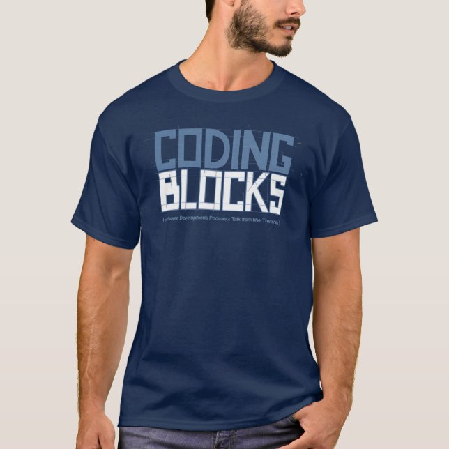 T-shirt T grand des hommes - logo de bloc de blocs de (Devant)