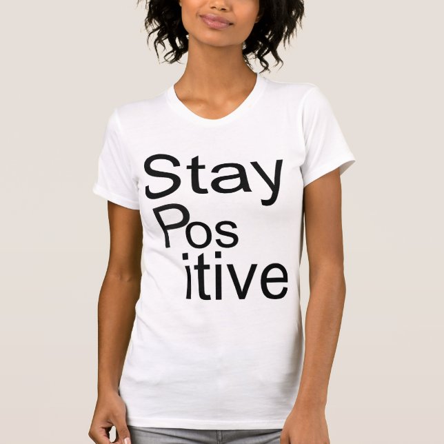 T-shirt T-merde positive de V-cou de "séjour" (Devant)