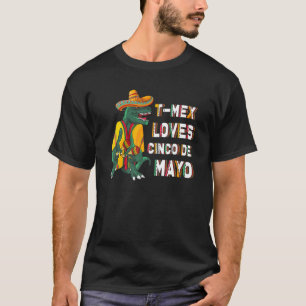 T-shirt T Mex aime Cinco De Mayo Dino Rex Parti Mexicain