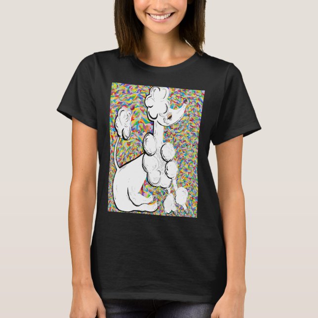 T-SHIRT T- POODLE BLANC (Devant)