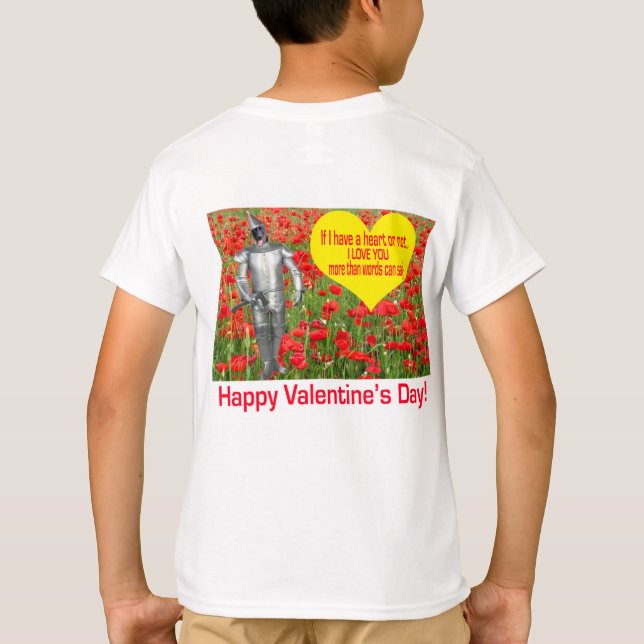 T-shirt t. pour les enfants. Heureuse Sainte-Valentin. lab (Dos)