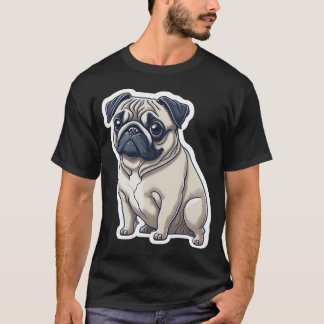 T-shirt T Pug Dessiné à la Main Charmant : Votre Dose Quot