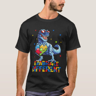 T-shirt T Rex Accepter les Différences Autisme Sensibilisa