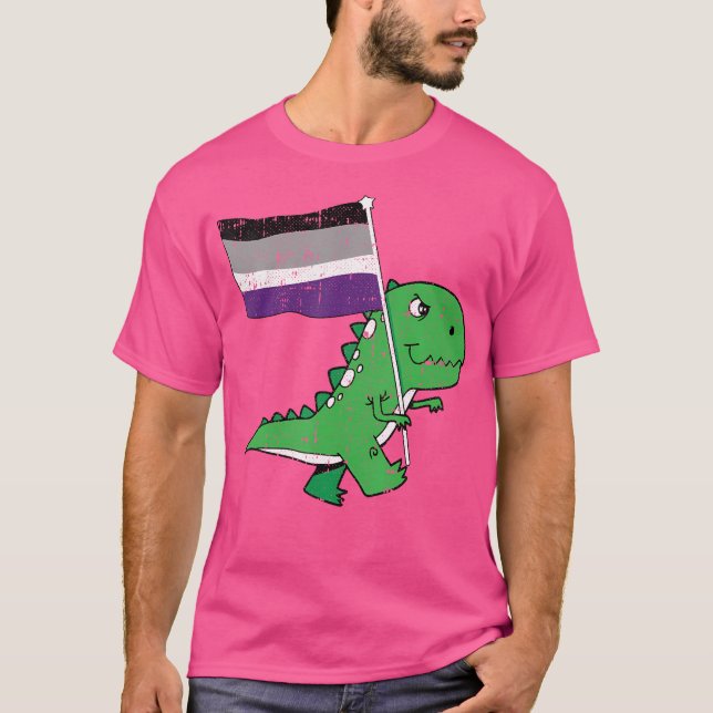 T-shirt T-Rex Asexué Fierté Drapeau Drôle Dino-Saur Lgbtq  (Devant)