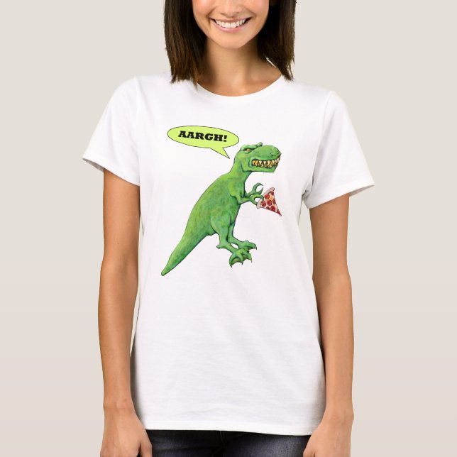 T-shirt T-Rex avec la pizza (Devant)