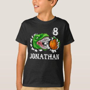 T-shirt T-Rex Basket personnalisé 8e anniversaire Dino