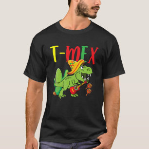 T-shirt T Rex Cinco De Mayo Dinosaure Mexicain Guitare Som