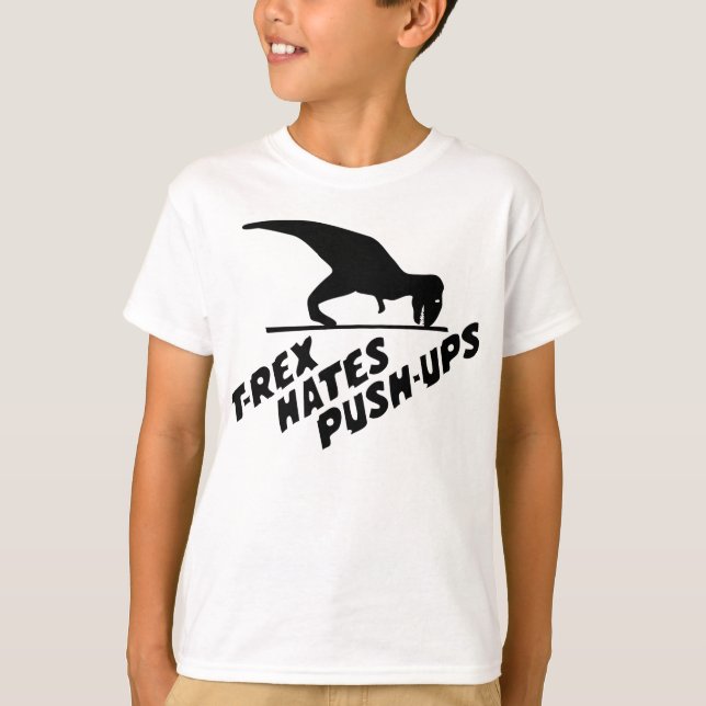 T-shirt T-Rex déteste des pousées (Devant)