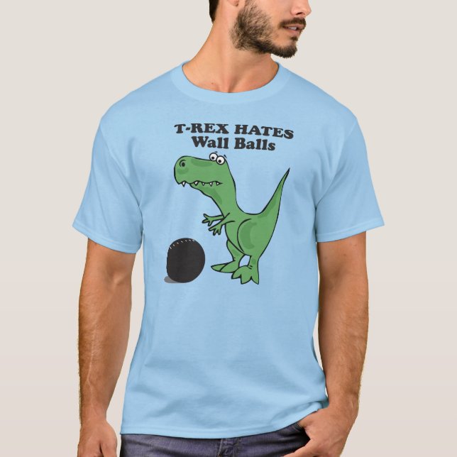 T-shirt T-rex déteste la boule de mur (Devant)