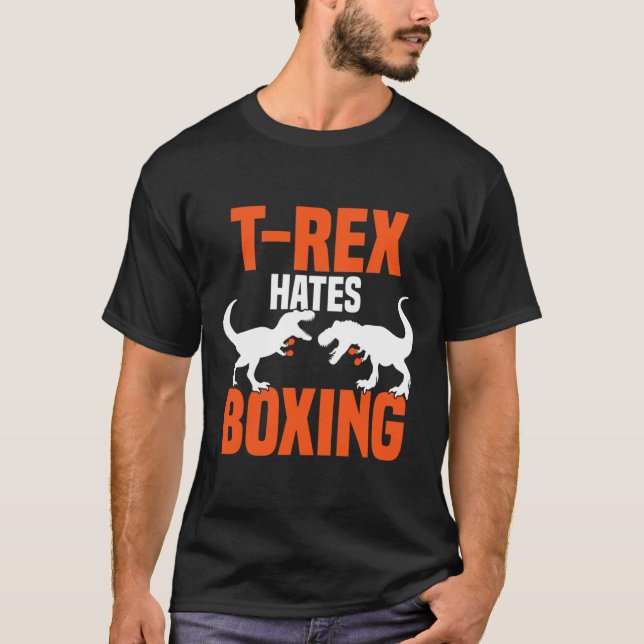 T-shirt T-rex déteste la boxe - Boxe Sparring Kick Boxing  (Devant)