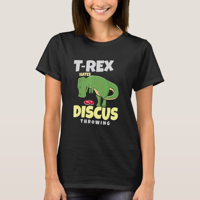 T-shirt T Rex Déteste Le Lancer De Disque Athlétisme Lance (Devant)