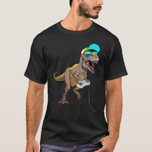 T-shirt T Rex Dinos Gamer Dinosaures Jouer Video Gamer Di