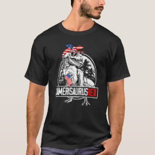 T-shirt T Rex Dinosaur 4 juillet Amerisaurus Patriotique K