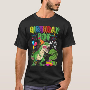 T-shirt T Rex Dinosaur Anniversaire Garçon Rawr Im 2 Anniv