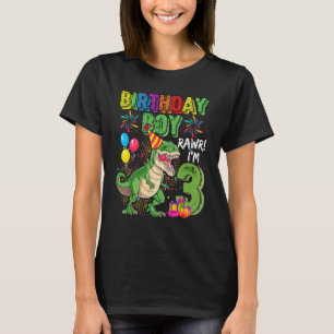 T-shirt T Rex Dinosaur Anniversaire Garçon Rawr Im 3 An 3e