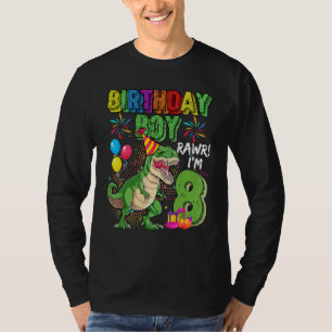 T-shirt T Rex Dinosaur Anniversaire Garçon Rawr Im 8 Anniv