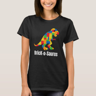 T-shirt T Rex Dinosaur Constructeur de briques pour enfant