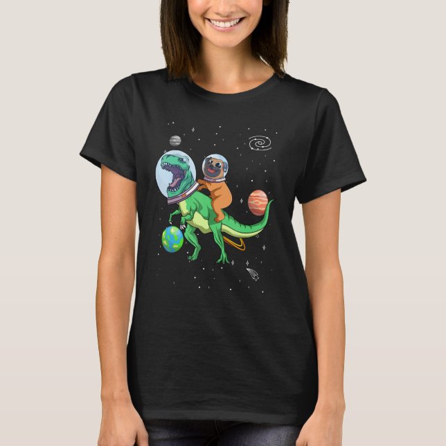 T-shirt T Rex Dinosaur dans l'espace extra-atmosphérique a (Devant)