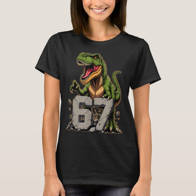 T-shirt T-rex Dinosaur Funny Six Seven Meme Cool Tyrannosa (Devant)