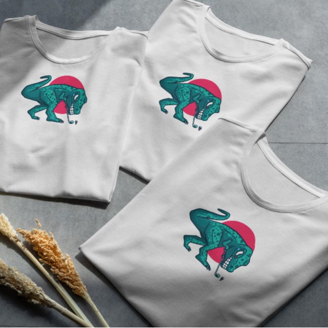 T-shirt T Rex Dinosaur Jouer Golf (Créateur téléchargé)