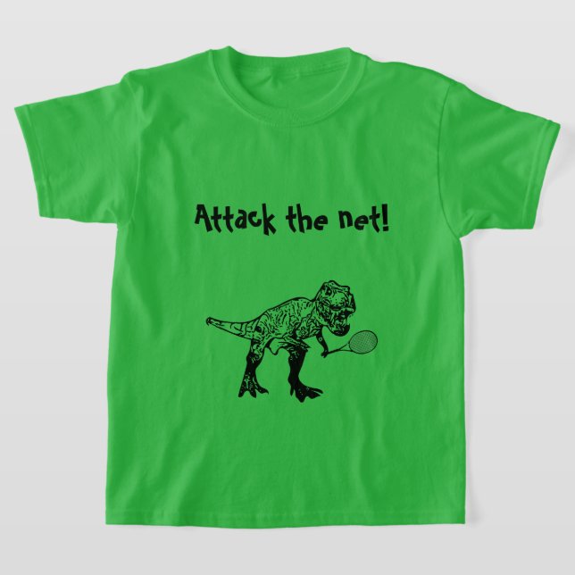 T-shirt T-Rex Dinosaur Joueur De Tennis Avec Texte (Poser)