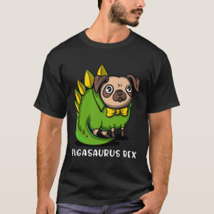 T-shirt T-Rex Dinosaur Pugasaurus carlin Chien T-S