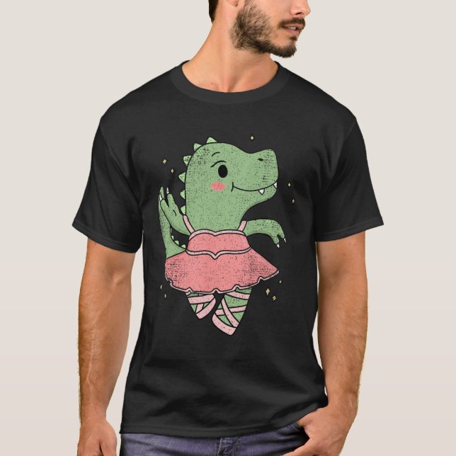 T-shirt T-rex dinosaure dansant Llerina pour danseur Llet  (Devant)