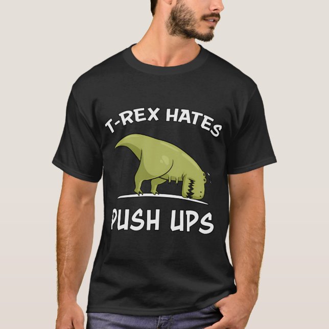 T-shirt T-Rex dinosaure déteste les pompes (Devant)
