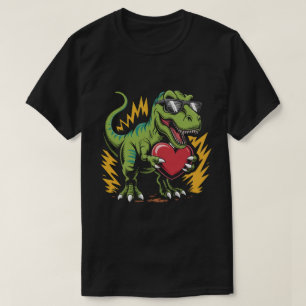 T-shirt T-Rex Dinosaure Lunettes de Soleil Saint-Valentin 