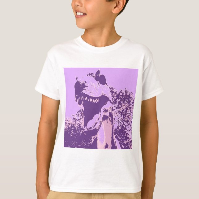 T-shirt T-Rex Dinosaure Violet (Devant)