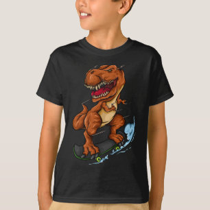 T-shirt T-rex en skateboard - T-rex dinosaure mignon en sk