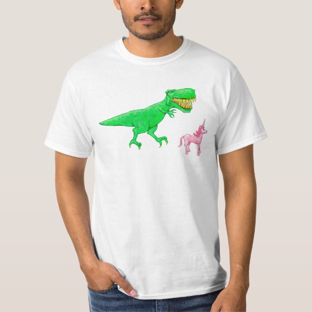 T-shirt T-Rex et licorne (Devant)