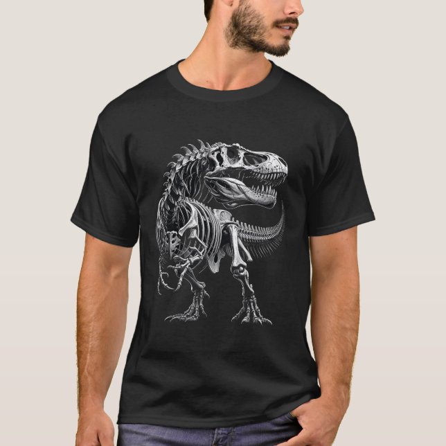 T-shirt T Rex Fossil Squelette Dinosaure Bones Paléontolog (Devant)