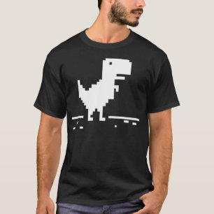 T-shirt T-Rex Geek Dinosaur Pixel Art Pas de connexion Int