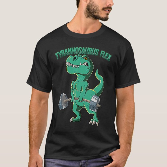 T-shirt T Rex Gym Bodybuilding Tyrannosaurus Flex (Devant)
