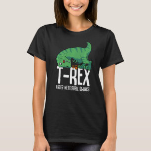 T-shirt T Rex Hates Kettlebell Gym Armoiries courtes Dino