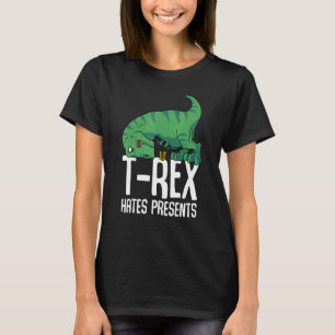 T-shirt T Rex Hates Présente Brève Armoiries Dino TRex