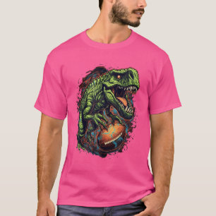 T-shirt T Rex Jouer Football Dinosaure Drôle Football Pla