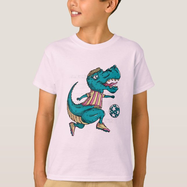 T-shirt T-rex Jouer Soccer, Drôle Soccer Dinosaure Amateur (Devant)