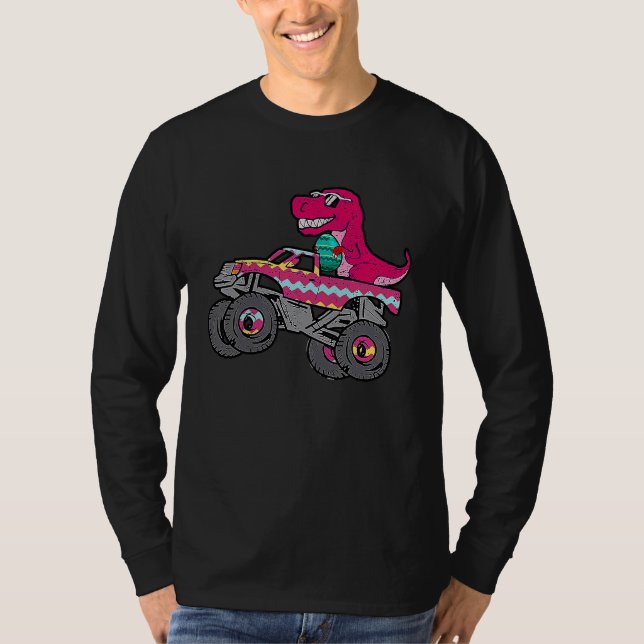 T-shirt T Rex Lapin de Pâques  Dinosaure Garçons Panier de (Devant)
