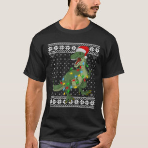 T-shirt T Rex Lights Xmas Doux moche Père Noël T Rex Chris