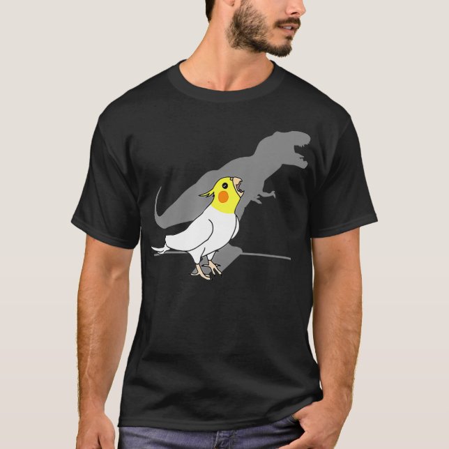 T-shirt T-Rex Lutino Cockatiel Oiseau de perroquet jaune b (Devant)
