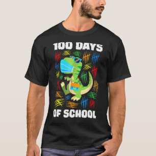 T-shirt T Rex Masque Visage Drôle 100 Jours De Garçons D'É