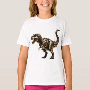 T-shirt T-Rex Mech Steampunk – Bête Dino en laiton
