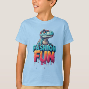 T-shirt T-Rex Mignon Coloré Avec Typographie Amusante de M