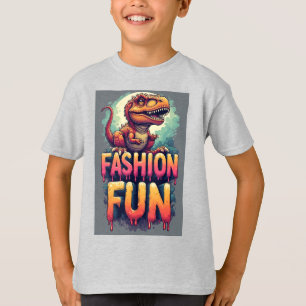 T-shirt T-Rex Mignon Coloré Avec Typographie De Mode Amusa