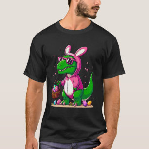 T-shirt T-rex Oreilles de Lapin Chasse aux Œufs Pâques Din