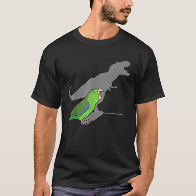 T-shirt T rex Parrotlet vert Cute Parakeet Funky Parrot B (Devant)