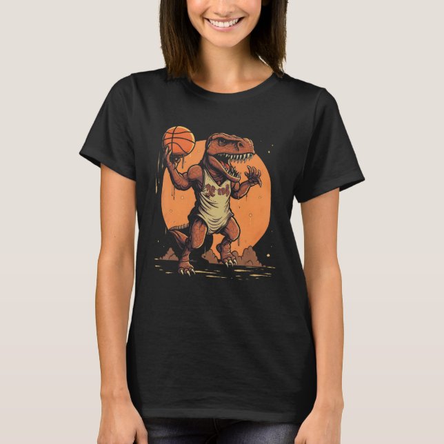 T-shirt T Rex playing Basketball Coach Dino Trex Rex Sport (Devant)